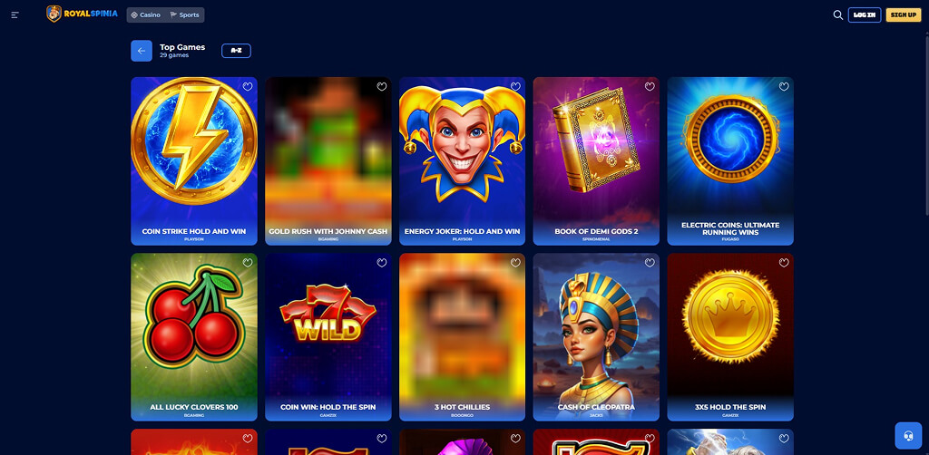 Royalspinia Casino Games